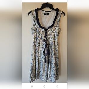 Scarlett Darkness Cottage Core Dress  Floral Ribbon Neck. New with tags SZ:Med